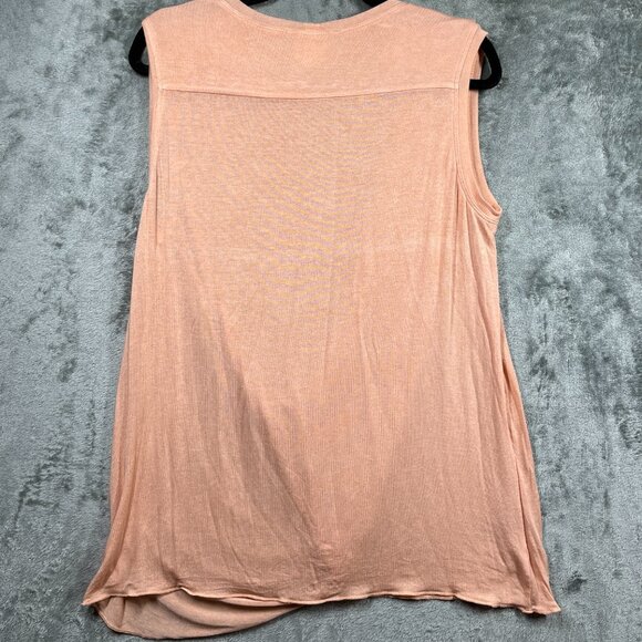 BCBG Maxazria Top Womens Large Peach Dressy Blouse Zip Shoulder Draped Layered - Picture 3 of 5